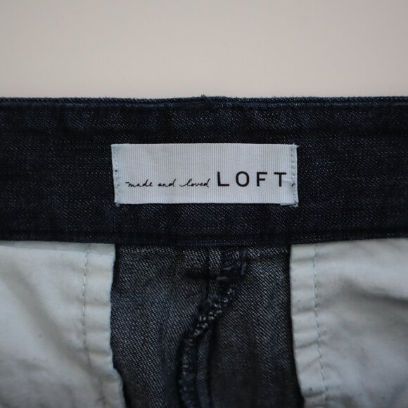 LOFT Dark Blue Trouser Jean Shorts | 6/28 - Picture 3 of 8